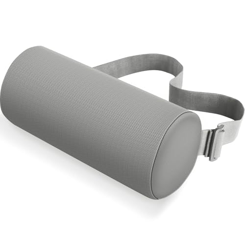 Lumbar Roll Support Pillow for Office Chair, Car, Gaming Chair, Memory Foam Back Cushion with Washable Cover for Relieving Back Pain & Improving Posture,Light Grey - color: Light Grey, size: Standard
