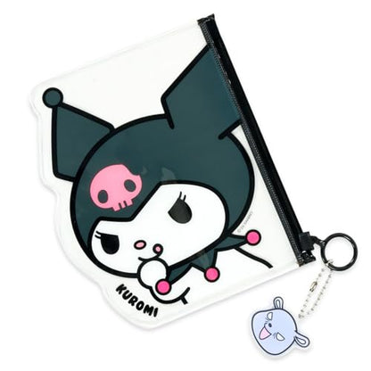 SANRIO Kuromi Clear Toiletry Bag Set - Bundle Clear Cosmetic Bag for Makeup, Travel Size Toiletries, Plus Stickers, More | Kuromi Travel Bag for Girls, Women