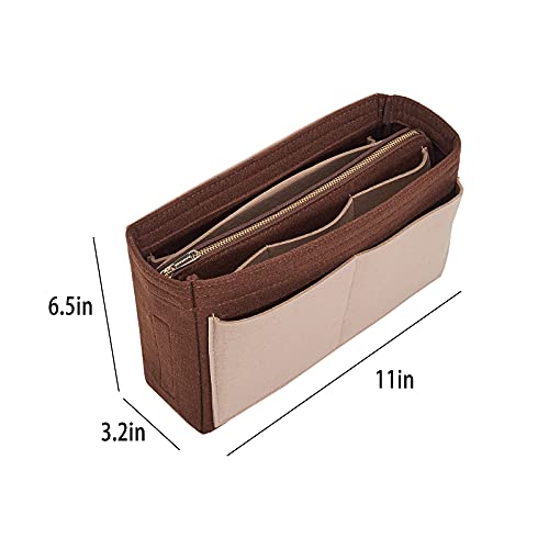 Vercord Felt Organizer Insert For Purse Handbag Tote Bag In Bag Inside Shaper Divider Neo Coffee & Beige Slender Medium - color: A Coffee & Beige, size: Slender Medium