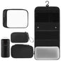 Toncoke Travel Toiletry Bag Set, Hanging Toiletry Bag Premium Faux Leather, Toiletry Bag for Women & Men, Travel Essentials Makeup Bag Water-resistant (Faux Leather Black) - color: Faux Leather Black