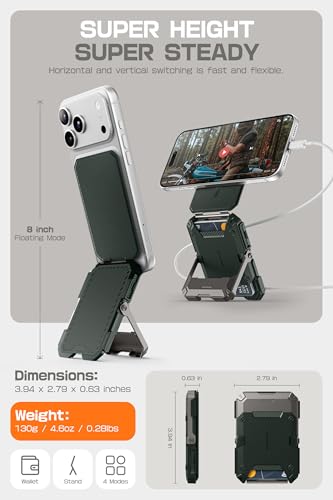 SUPCASE for MagSafe Wallet with Stand, Magnetic Wallet for Men, [Hold 5 Cards] [Adjustable Stand] [RFID Blocking] Phone Stand Credit Card Holder Tripod for iPhone 17/16/15/14/13/12 Series, Guldan - color: Guldan