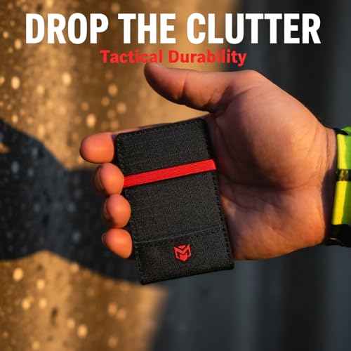RFID Minimalist Slim Wallet for Men and Women, Holds Up to 12 Cards, Cash, Key Thin and Lightweight Credit Card Holder (Black Microfiber – Inferno Edition) - color: Black Microfiber – Inferno Edition