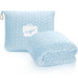 EverSnug Travel Blanket & Pillow 68x42 - Premium Ultra-Soft Microfleece 2 in 1 Compact & Packable Flight Blanket with Soft Bag Pillowcase, Hand Luggage Sleeve and Backpack Clip (Ice Blue) - color: Ice Blue