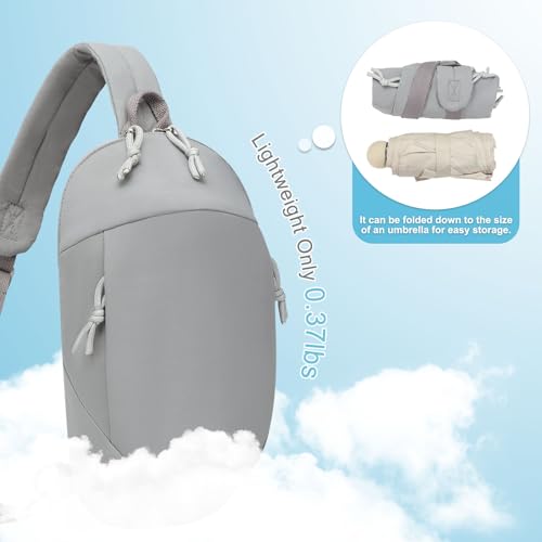 Small Sling Bag with RFID Blocking, Mini Fanny Pack for Women and Men, Convertible Crossbody Anti Theft Chest Bag for Travel Hiking Running, Grey - color: Grey