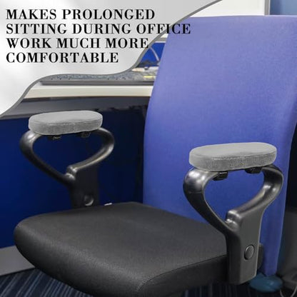 Threlaco 2 Pcs Office Chair Armrest Pads Soft Foam Office Chair Arm Covers Fluffy Flannel Gaming Armchair Armrest Cushion for Elbows and Forearms Support Pressure Relief(Gray) - color: Grey