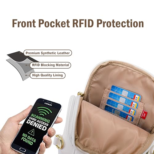 Haytijoe Small Anti Theft Crossbody Bag for Women Faux Leather Lightweight Sling Bags RFID Blocking Fanny Pack for Travel - color: White