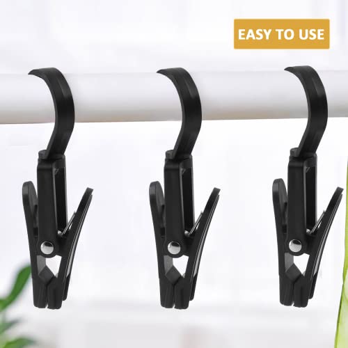 BokWin 10PCS Super Strong Plastic Swivel Hanging Hooks Home Travel Swivel Hanging Laundry Hooks Clip, Windproof Clip, 4.13inch, Black - size: black,10pcs