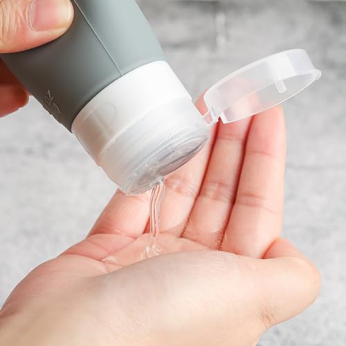 DEPOZA Travel Bottles Kit (16 Pack) - TSA Approved, Leak Proof Silicone Squeezable Containers for Toiletries. Complete Set with Jars, Sprayers & Bag (Black) - color: Black