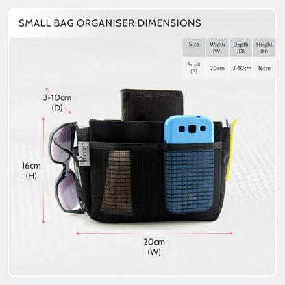 Periea ‘Tegan’ Small Handbag Organizer Insert or Make-up Bag – 5 Colors Available (Gold) - color: Gold
