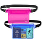 AiRunTech Waterproof Pouch with Waist Strap (2 Pack) | Beach Accessories Best Way to Keep Your Phone and Valuables Safe and Dry | Perfect for Boating Swimming Snorkeling Kayaking Beach Pool Water Park - color: Blue + Pink