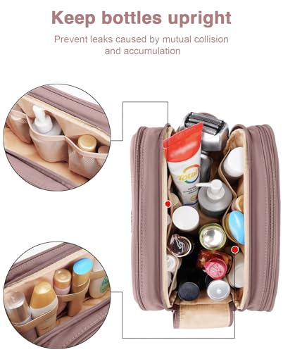 COOSKY Toiletry Bag for Men & Women, Cruise Ship Travel Essentials, Shaving Dopp Kit with Dry and Wet Separation, Water-resistant Bathroom Cosmetic Organizer Bag, Makeup Accessories, Dark Purple - color: Dark Purple