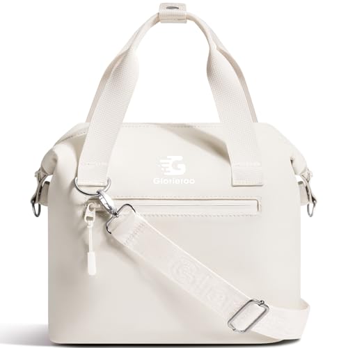 GLORIEROO Pastel Lunch Box Women | Insulated Soft Waterproof Leakproof Lunch Bag Cooler | Adjustable Strap | BPA-Free - color: Vanilla Cream