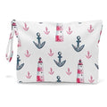 Fokongna Travel Makeup Bag - Wet Dry Bag for Swimsuit, Beach Pool Diapers, Dirty Yoga Gym Clothes - Zipper Pouch for Women, Sister, Friends - Ocean Sea Shells Beach Starfish - color: Anchor Watchtower