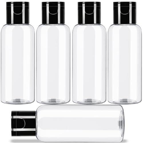 DNSEN 5 Pack 3.4 oz Travel Size Bottles for Toiletries TSA Approved Leak Proof Empty Refillable Liquid Containers with Labels