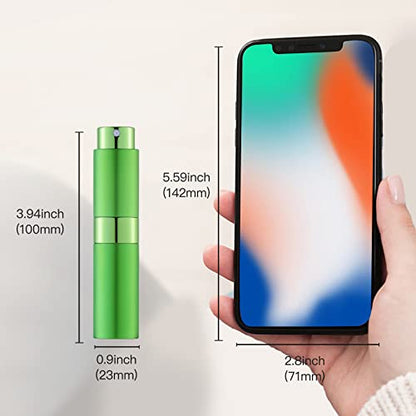 LISAPACK 8ML Atomizer Perfume Spray Bottle for Travel, Empty Refillable Cologne Dispenser, Portable Sprayer (Green) - color: Green
