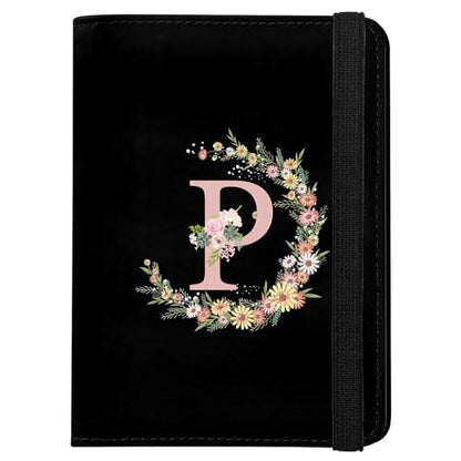 Cute Passport Holder and Holder Combo Passport Cover with RFID Blocking Women Men Compatible Wallet Credit Card Protector (Black-P) - color: Black-P