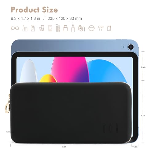 FVION Zipper Makeup Brushes Bag For Travel, Large Silicone Makeup Brush Holder, Make Up Brushes Pouch Case for Makeup Tools - Black - color: Black