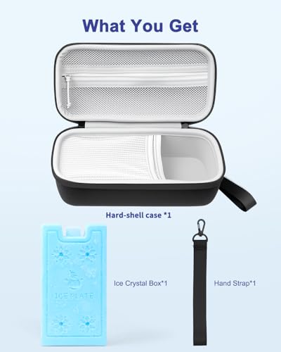Kryptos Insulin Cooler Travel Case, Diabetic Medication Insulated Cooling Organizer Bag with 300g Large Capacity Ice Pack for Diabetes Care Insulin Pens and Diabetic Supplies, for Trip and Daily - color: ‌Flat Black