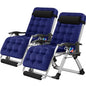 NAIZEA Padded Zero Gravity Chair, Folding Outdoor Lounge Chairs, Adjustable Reclining Camping Chairs with Cup Holder, Ergonomic Patio Lawn Chair for Balcony Beach Deck Yard - color: Royal Blue, style: Zero Gravity Chair 2 Pack
