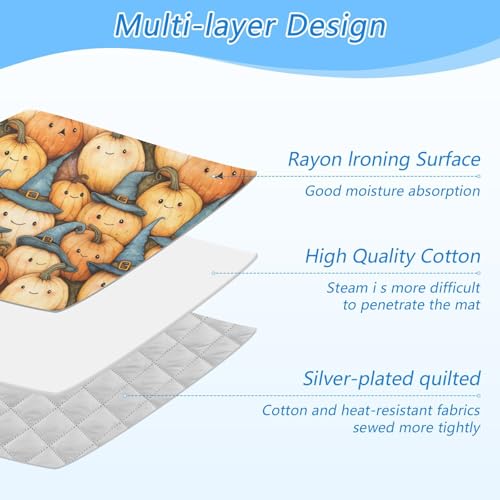 Cute Pumpkin Halloween Ironing Mat for Table top Portable Ironing Pad Blanket for Washer Dryer Countertop Travel - color: Cute Pumpkin Halloween