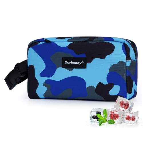 Cerbonny Small Insulated Cooler Bag, Freezable Lunch Bag for Work School Travel, 2.2L, Blue Camo - color: blue camo