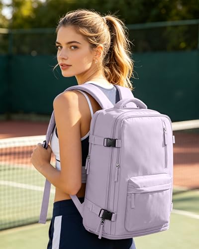VGCUB Carry on Travel Backpack for Women Men Large Laptop Gym Work Frontier Airlines Personal Item Bag Business Airport Lightweight Backpack Flight Approved Mochilas de Viaje, Purple - color: Purple, style: Large