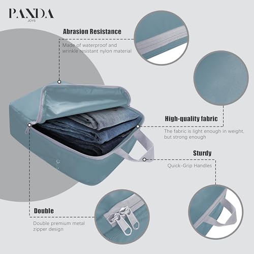 PANDA JOYS 4 Set Compression Packing Cubes Travel - Travel Accessories Expandable Packing Organizers for Carry On - Essentials Luggage Bags - Dark Blue - color: Dark Blue