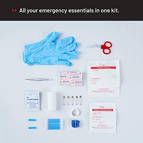 Surviveware 51 Pcs Comprehensive Premium Survival First Aid Kit - Medical Emergency Kit for Travel Camping Gear, Home Essentials & Outdoor Emergencies - HSA & FSA Eligible Survival Kit - style: Small