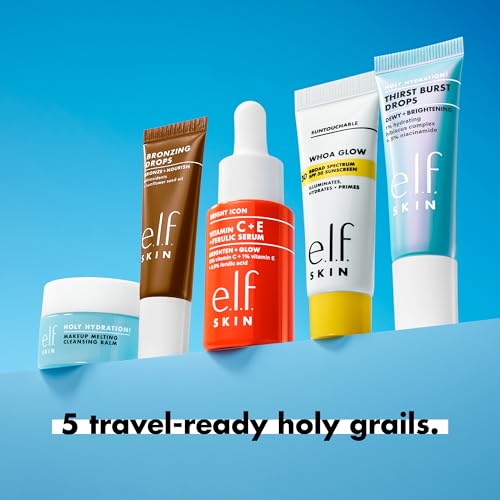 e.l.f. SKIN Best & Obsessed Skincare Kit, Travel-Size Makeup Remover, Sunscreen & Brightening Serums For Glowy Skin, Vegan & Cruelty-Free - style: Best & Obsessed Skincare Kit