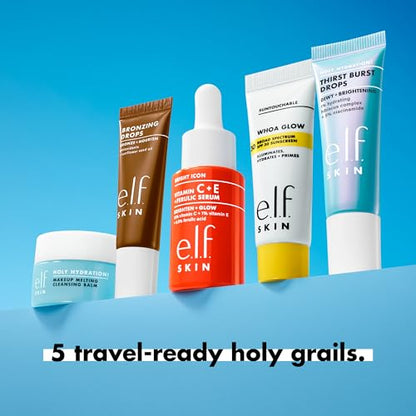e.l.f. SKIN Best & Obsessed Skincare Kit, Travel-Size Makeup Remover, Sunscreen & Brightening Serums For Glowy Skin, Vegan & Cruelty-Free - style: Best & Obsessed Skincare Kit