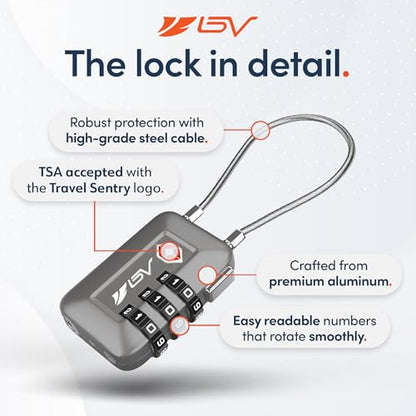 TSA Accepted Luggage Travel Lock, Set-Your-Own Combination Lock for School Gym Locker, Luggage Suitcase Baggage Locks, Filing Cabinets, Toolbox, Case (Slate Gray, 2 Pack) - color: Slate Gray, size: 2 Pack
