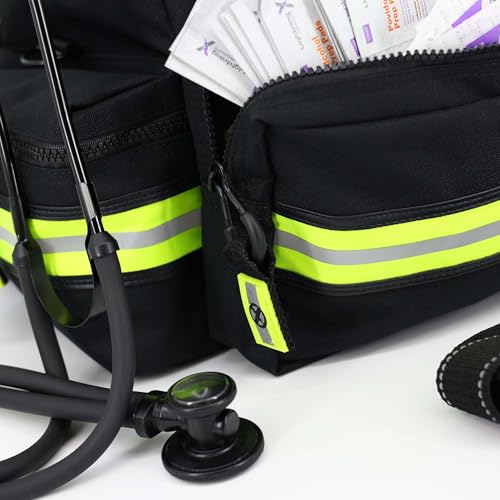 Lightning X Products Lightning X Mid-Sized First Responder EMT Bag | LXMB25 Fully Stocked w/ 240+ Aid, EMS & Trauma Supplies - Black - color: Black