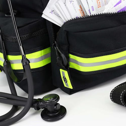 Lightning X Products Lightning X Mid-Sized First Responder EMT Bag | LXMB25 Fully Stocked w/ 240+ Aid, EMS & Trauma Supplies - Black - color: Black