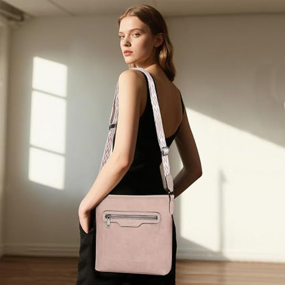 TANTOMI Crossbody Bags for Women Casual Crossbody Purses for Women Travel Shoulder Bag Handbags with Adjustable Strap - color: Dusty Pink