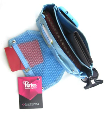 Periea ‘Tegan’ Small Handbag Organizer Insert or Make-up Bag – 5 Colors Available (Blue) - color: Blue