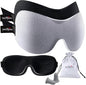 PrettyCare 3D Sleep Mask 2 Pack,Eye Mask for Side Sleeper -3D Contoured Sleeping Mask Blackout Out for Men Women - Zero Eye Pressure Blindfold with Ear Plugs, Night Masks with Travel Bag (Black＆Grey) - color: Black＆grey