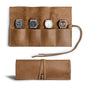 Hide & Drink, Leather Watch Roll Organizer Handmade from Full Grain Leather, Holds Up to 4 Watches, Easy Carry On Watchlover Storage (Single Malt Mahogany) - color: Single Malt Mahogany