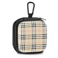 Square Data Cable Earbud Charger Coin Storage Bag Shockproof and Drop-Proof EVA Material Compatible with AirPod(Camel Plaid) - color: Camel plaid
