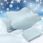 Hahafelt Cooling Cervical Neck Pillowcase Cover (Only Pillow Case) Ergonomic Pillowcase with Zipper Breathable Contour Pillow Cover for Side Back Stomach Sleepers(Haze Blue,Standard Size) - color: Haze Blue, size: Standard Size
