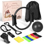Pilates Kit for Women 13PCS, Pilates Ring and Ball Set with Magic Circle, Resistance Bands Set, Figure 8 Band, Yoga Ring & Grip Socks, Home Workout Equipment Essentials Starter Kit for Beginners - color: Black
