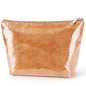WLLWOO PVC Waterproof Makeup Bag Kraft Paper Cosmetic Bag Travel Toiletry Zipper Pouch Organizer for Women Purse - color: PVC-Brown