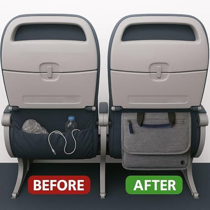 SO~MINE Airplane Pocket Organizer | Tray Table Cover | In Flight Seat Back Organizer Bag | Commuter Essential Travel Bag | Media Pouch For Flying | Travel Gift | Attaches To Luggage - color: Midnight Slate