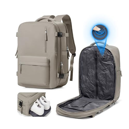 Vacuum Seal Travel Backpack Built-in Pump,Air Compression System Vacuum Vacpack Backpack Travel Bag for Women Men Carry On Suitcase Luggage Laptop Airlines Approved Daypack Space Saver Bags Grey Brown - color: A1-greybrown
