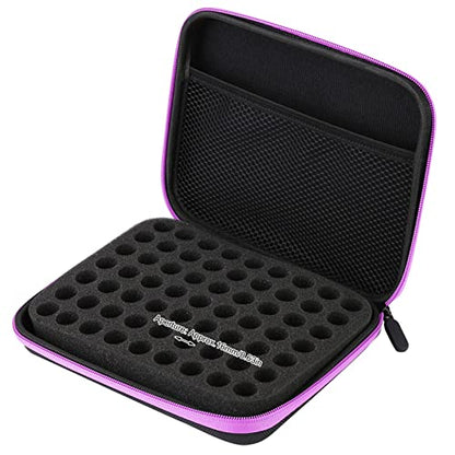 OUKENS Essential Oil Carrying Case, 1-3ml 63 Slots Hard EVA Shell Essential Oils Storage Organizer Bag with Foam Insert and Carrying Handle (Purple) - color: Purple