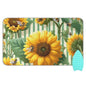 Green Striped Sunflowers and Bees Ironing Mat for Table top Portable Ironing Pad Blanket for Washer Dryer Countertop Travel - color: Green Striped Sunflowers and Bees