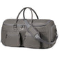 Suit Bag Travel,Vessgra 2 in 1 Leather Duffle Bags for Men 56L Duffel Bags for Traveling PU Leather Garment Bag with Shoe Compartment,Travel Carry on Bag Weekender Bussiness Wedding,Grey - color: Grey