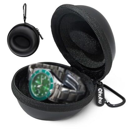 Ohuhu Travel Watch Case for Men Women - Portable Single Watch Storage Organizer with 56mm Heightened Design Fits Wristwatches & Smartwatches Ideal Gift for Father's Day Christmas Birthday
