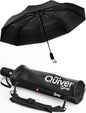 Repel Windproof Travel Umbrella - Compact & Withstands Winds up to 100MPH , Strongest Premium Auto Folding Umbrella for Rain and Sun - Durable, Light & Portable for Women & Men , Fits Backpack & Cars - color: Black Umbrella + Black Carrying Sling