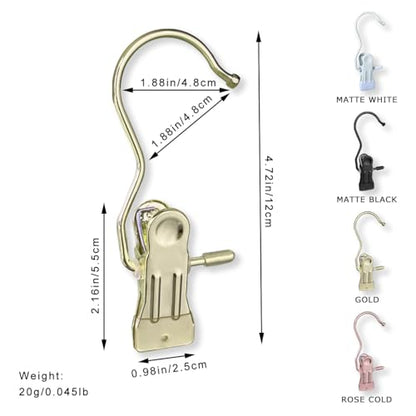 Hangers Clips,Stainless Hooks for Closet Hooks,Heavy Duty Clothespins Laundry Hanging Hooks,Travel Portable Clothes,Boot Tall Towel Hats Socks Pants and Bras (50, Gold) - color: Gold