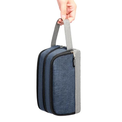 Yeiotsy Men's Travel Toiletry Bag – Small Dopp Kit with Mesh Pockets & 3 Compartments, Durable Shaving Organizer for Gym, Camping & Weekend Trips - color: Dark Blue